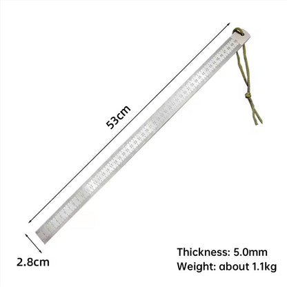 20 - Inch Dual - Scale Stainless Steel Ruler, thickened quenched steel, with random lanyard, great for drawing &amp; measuring.