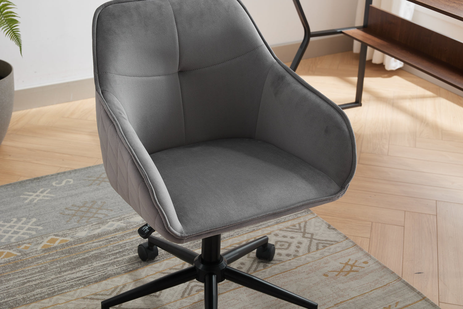 Velvet Office Desk Chair, Modern Home Desk Chair with Wheels , Vanity Chairs for Living Room, Bedroom,Study Room