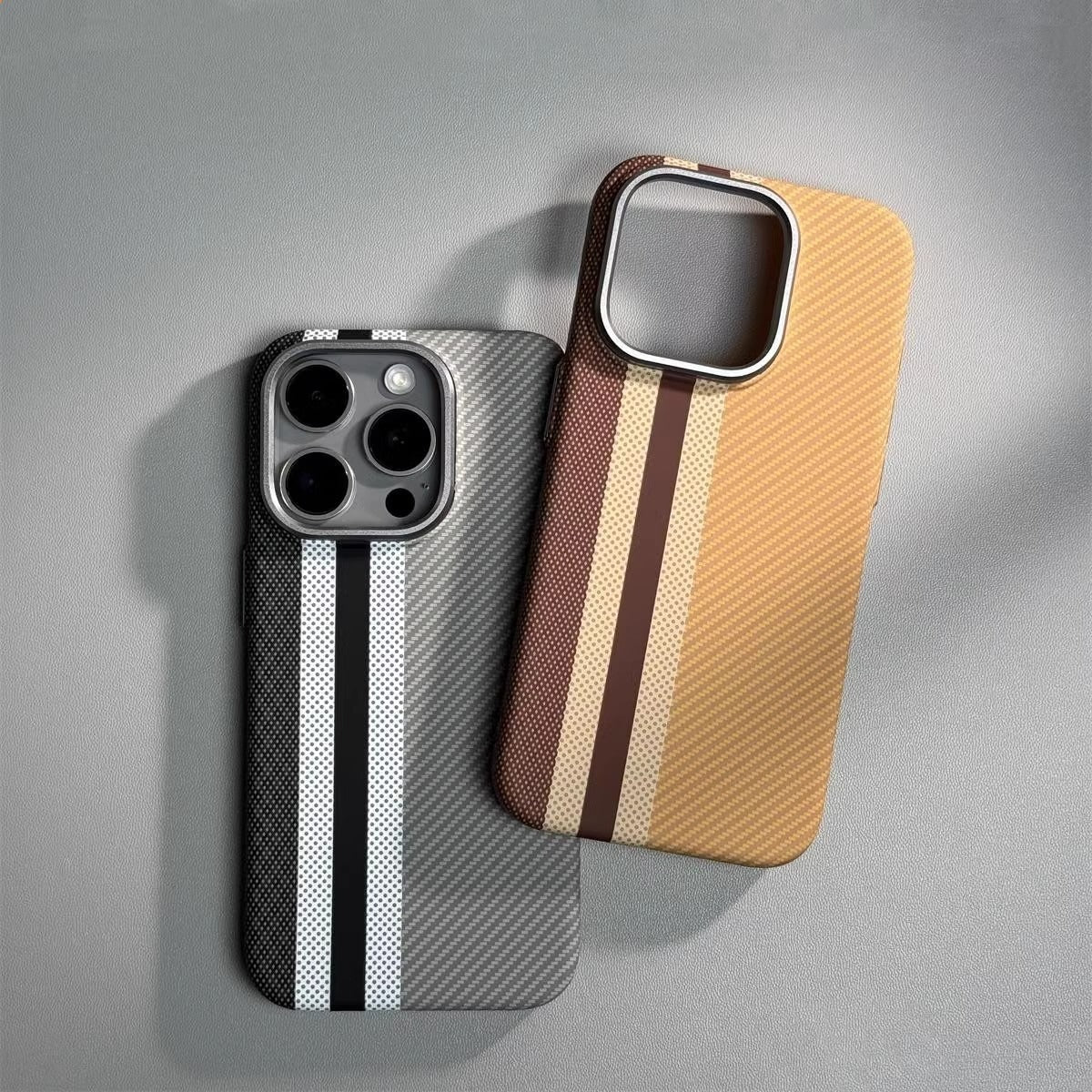 Suitable for iPhone 15 ProMax phone case Kevlar pattern magnetic hard case 14 carbon fiber pattern anti drop protective case