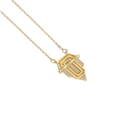 Roman retro flag design pendant necklace for women&
