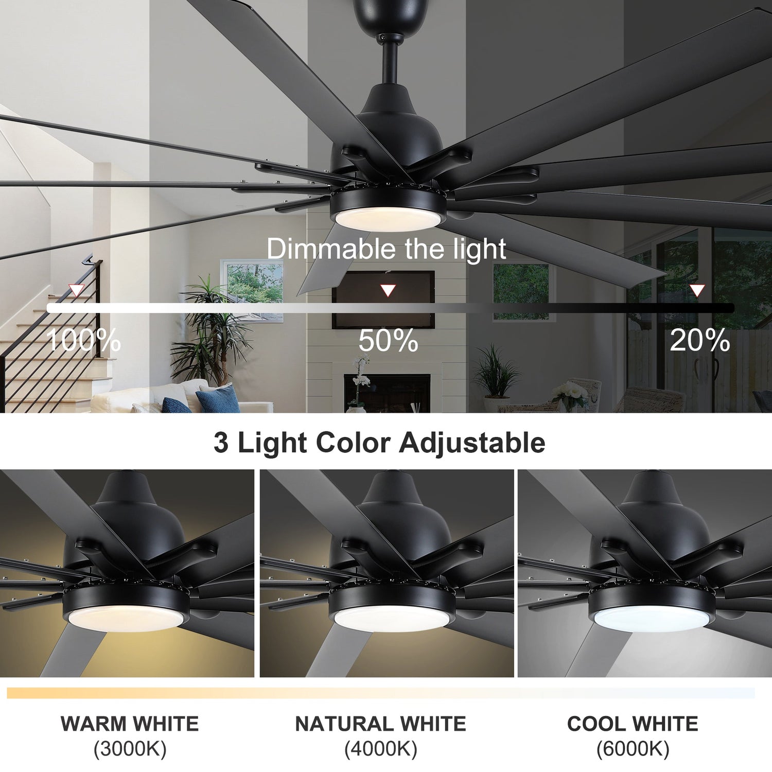 84-Inch Black Ceiling Fan Remote