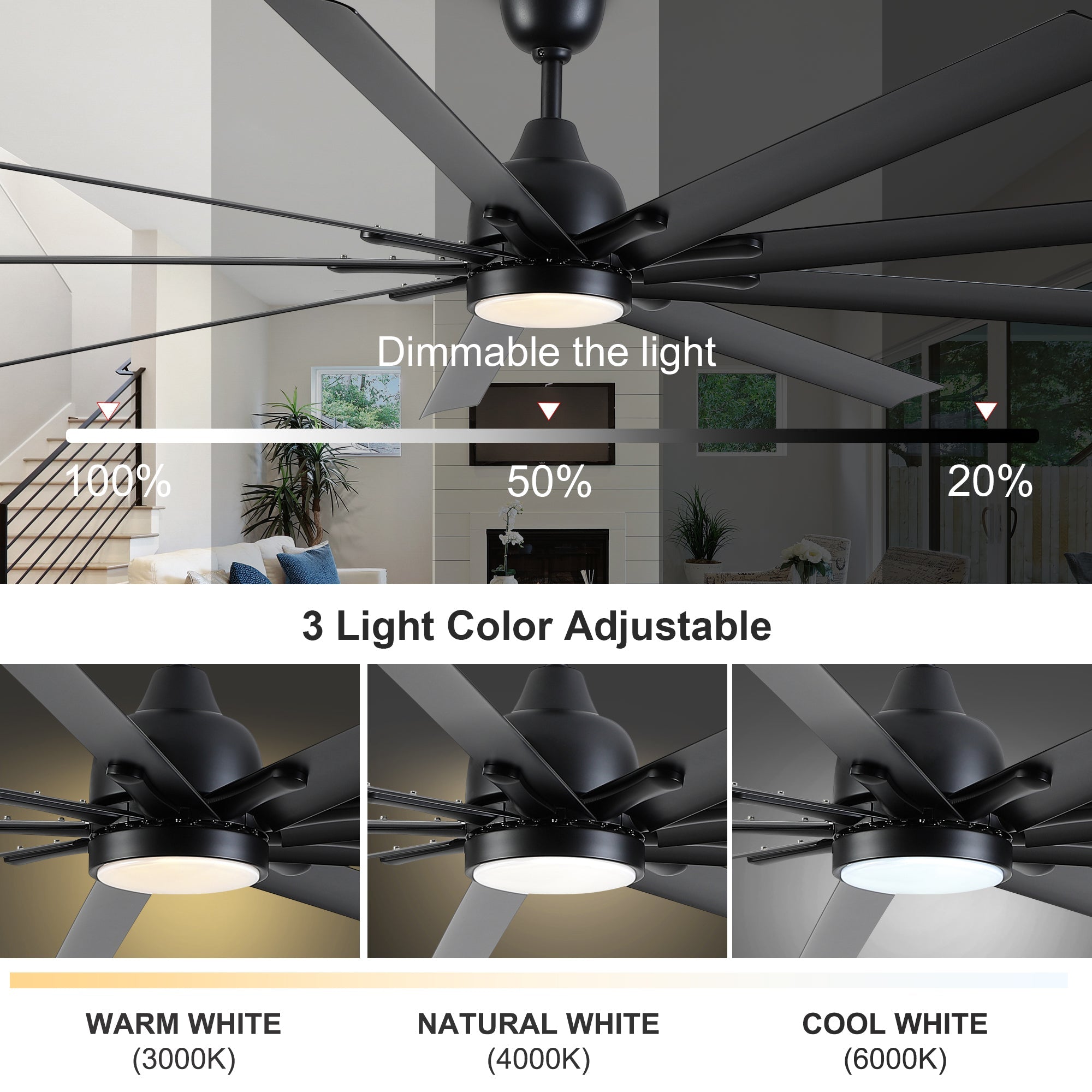 84-Inch Black Ceiling Fan Remote