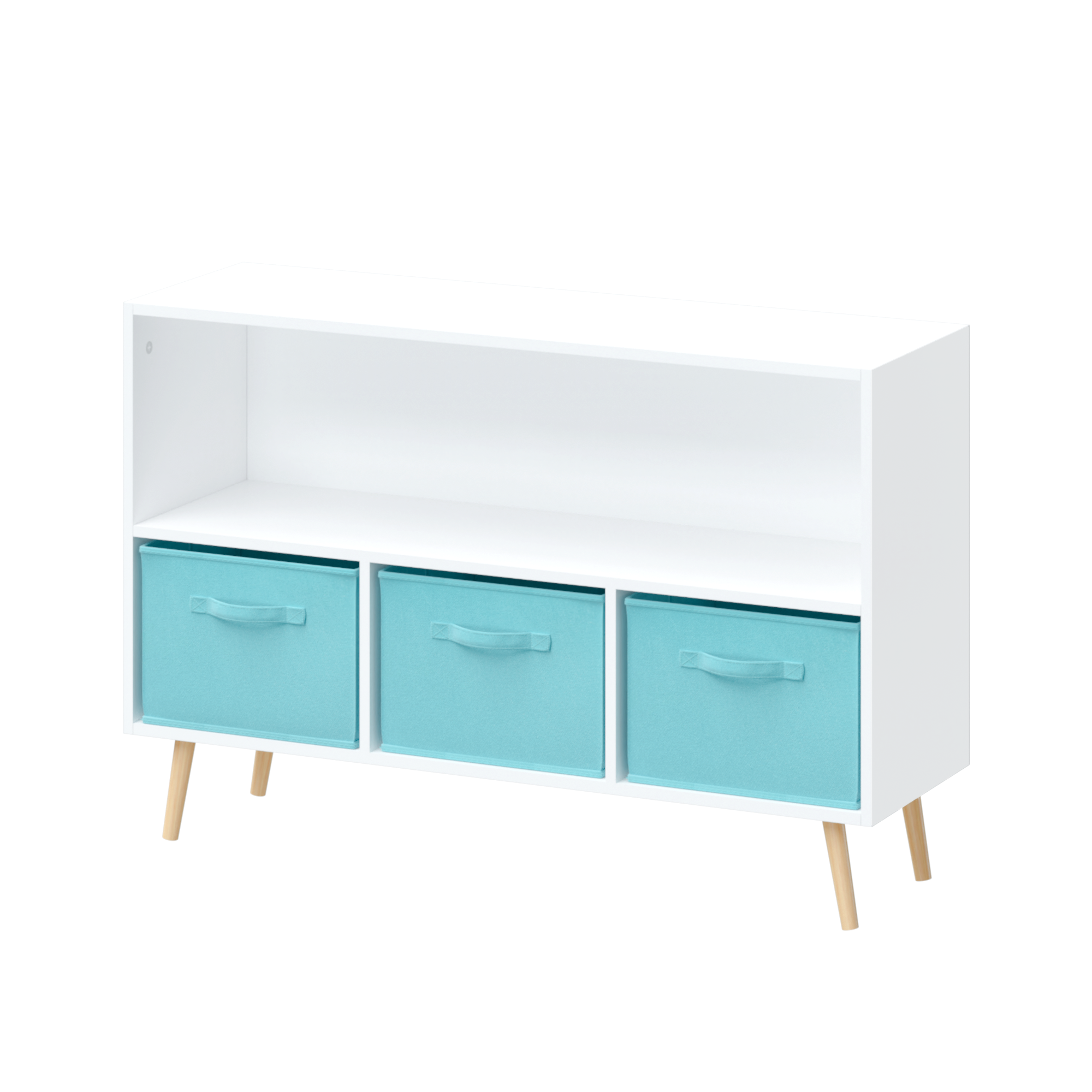 Kids bookcase with Collapsible Fabric Drawers Children&