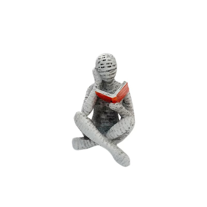 Home Furnishings Leisure Reading Girl Carving Design Resin Crafts Home Furnishings Living Room Bedroom Ornaments