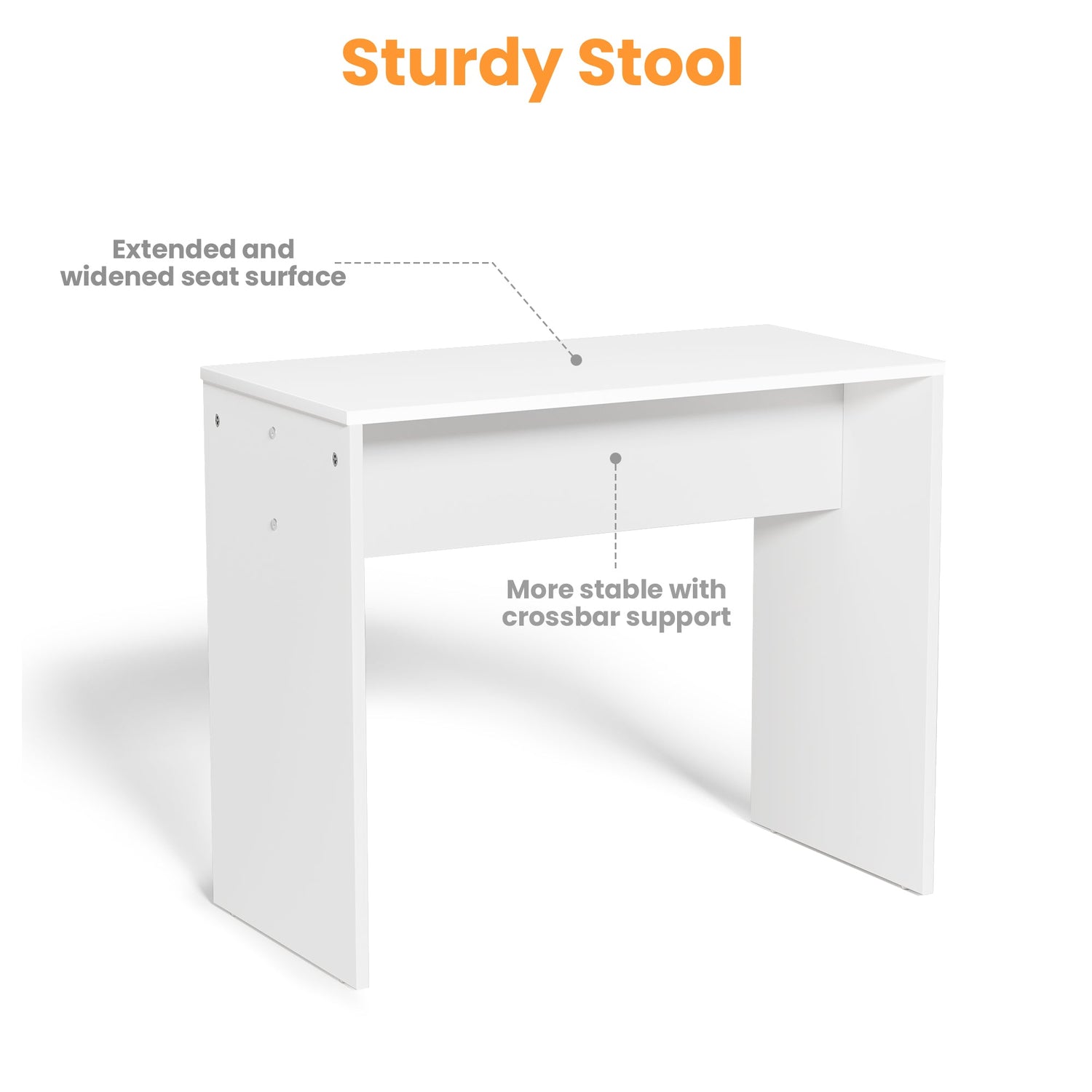 Vanity Desk Set Stool &amp; Dressing Table with LED Lighting Mirror Drawer and Wood Cosmetic Table Chest of Drawers White Color