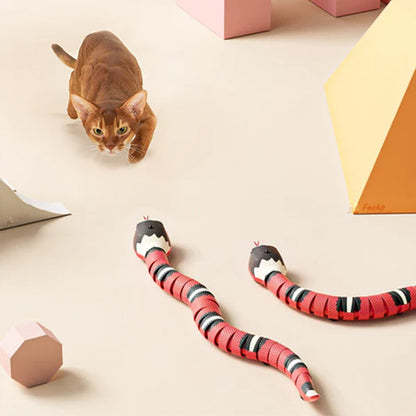 USB Rechargeable Interactive Cat Toy with Smart Sensing, an Automatic Electronic Snake for Kittens&