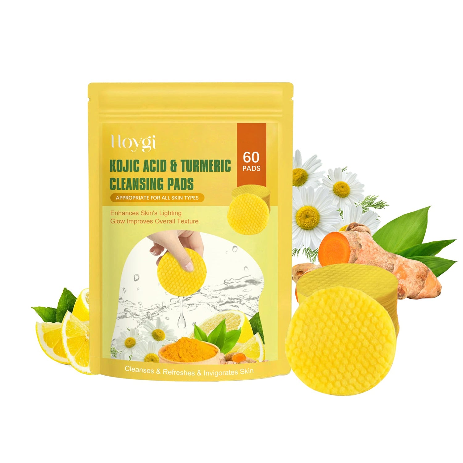 Turmeric Acid Cleansing Pad Gently Cleanses Face, Moisturizes Skin, Moisturizes Oil And Cleanses Face