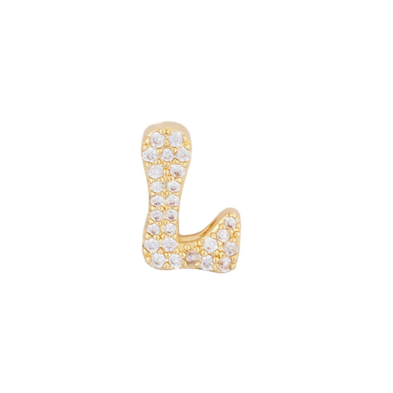 Fashion English 26 letter single pendant gold DIY bracelet necklace accessories