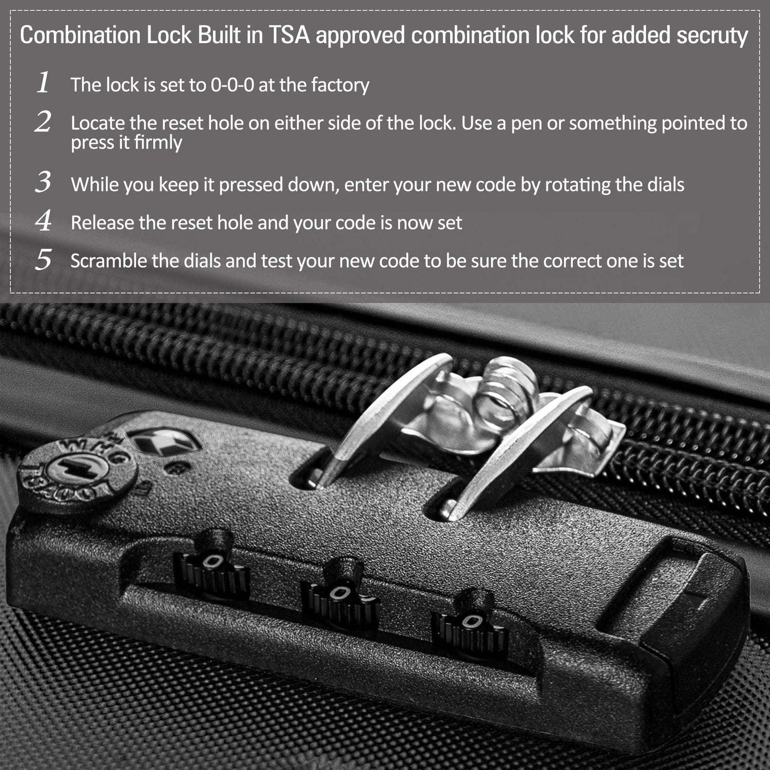 Black 3 Piece Luggage Set Hardside Spinner Suitcase with TSA Lock 20" 24&