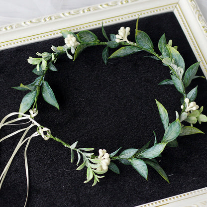 Minimalist Forest Flower Wreath Headflower Pregnant Women Spring Forest Shooting Green Plants Fresh Headwear Children&