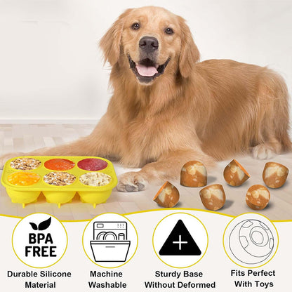 6 - cavity dog treat molds , compatible with Woof &amp; Power Chewer Pupsicle, silicone for frozen treats, reusable for Pupsicle toy