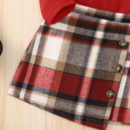 Red Long Sleeved Mid Autumn Children&