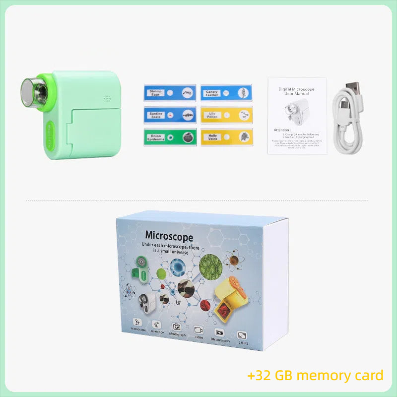 Handheld portable screen with camera microscope for children&