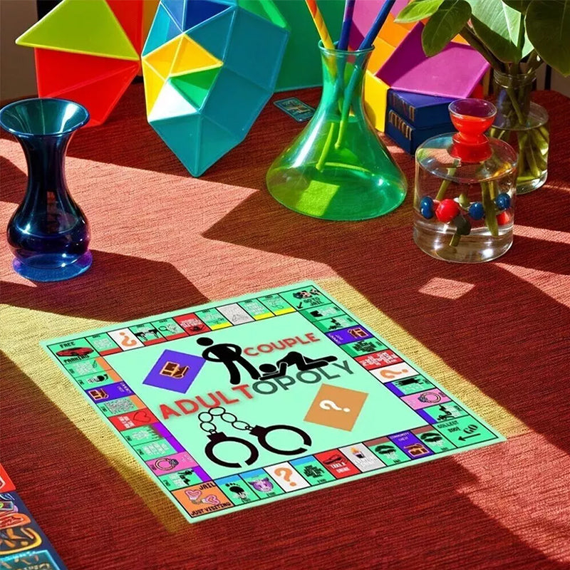 Adultopoly Board Game: A funny, portable couple game for date nights. Ideal Valentine&
