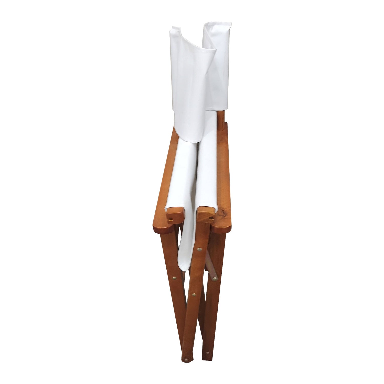 Folding Chair Wooden Director Chair Canvas Folding Chair Folding Chair 2pcs/set populus + Canvas (Color : White)