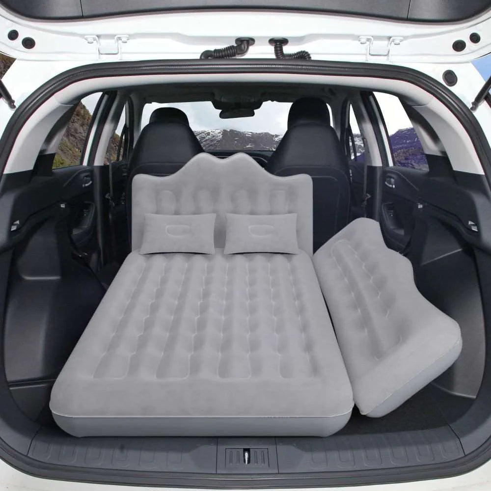 Umbrauto 29.53in/75cm Wide Car Air Mattress – Inflatable SUV, Truck &amp; Van Back Seat Camping Bed with Pump &amp; Pillows, Gray