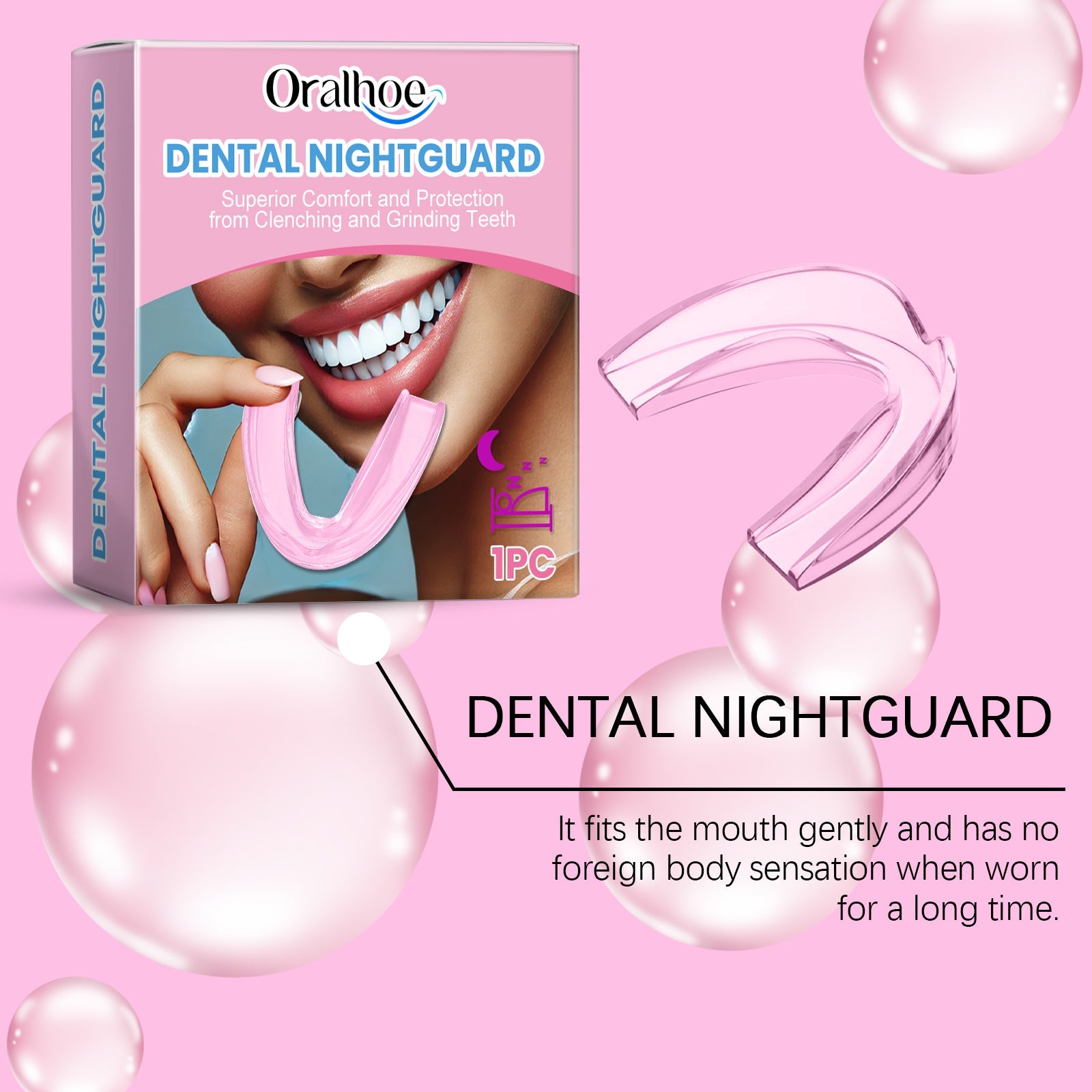Pink Night Molar Mouth Guard Prevents Sleep Snoring Bite Molar Mouth Guard Protects Teeth