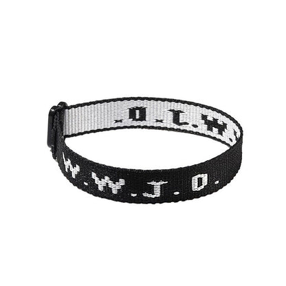 Alphabet Jacquard Printed Wrist Strap Bracelet Strap Unisex WWJD Bracelet Adjustable Bracelet