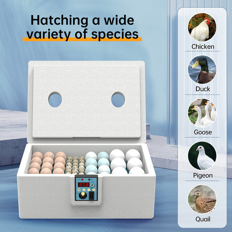 24 - hr Thermostatic Small Poultry Incubator. Biomimetic Waterbed. Auto &amp; Smart. For Chick, Duck &amp; Goose Eggs