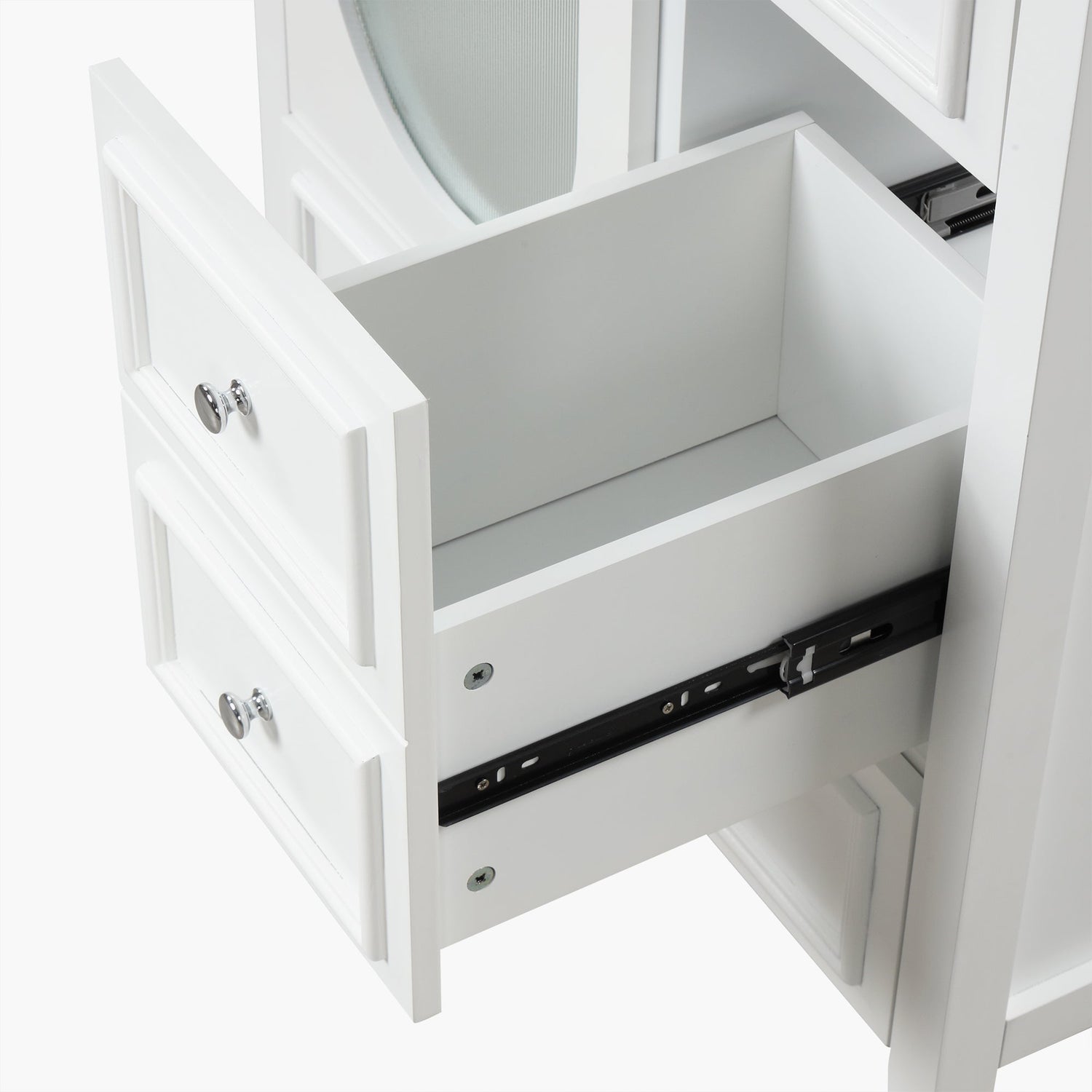 30" Bathroom Vanity with Sink, Bathroom Vanity Cabinet with Three Drawers and Door, Solid Wood and MDF, White