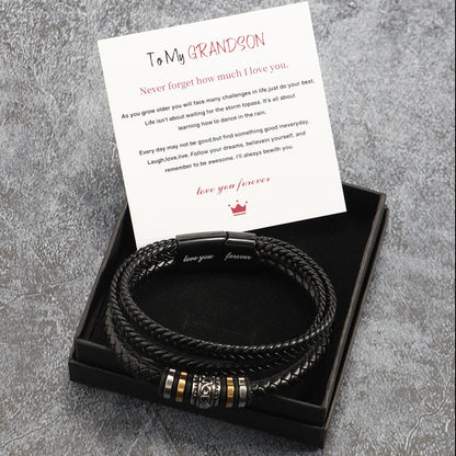 Stainless steel multi-layer woven bracelet men&