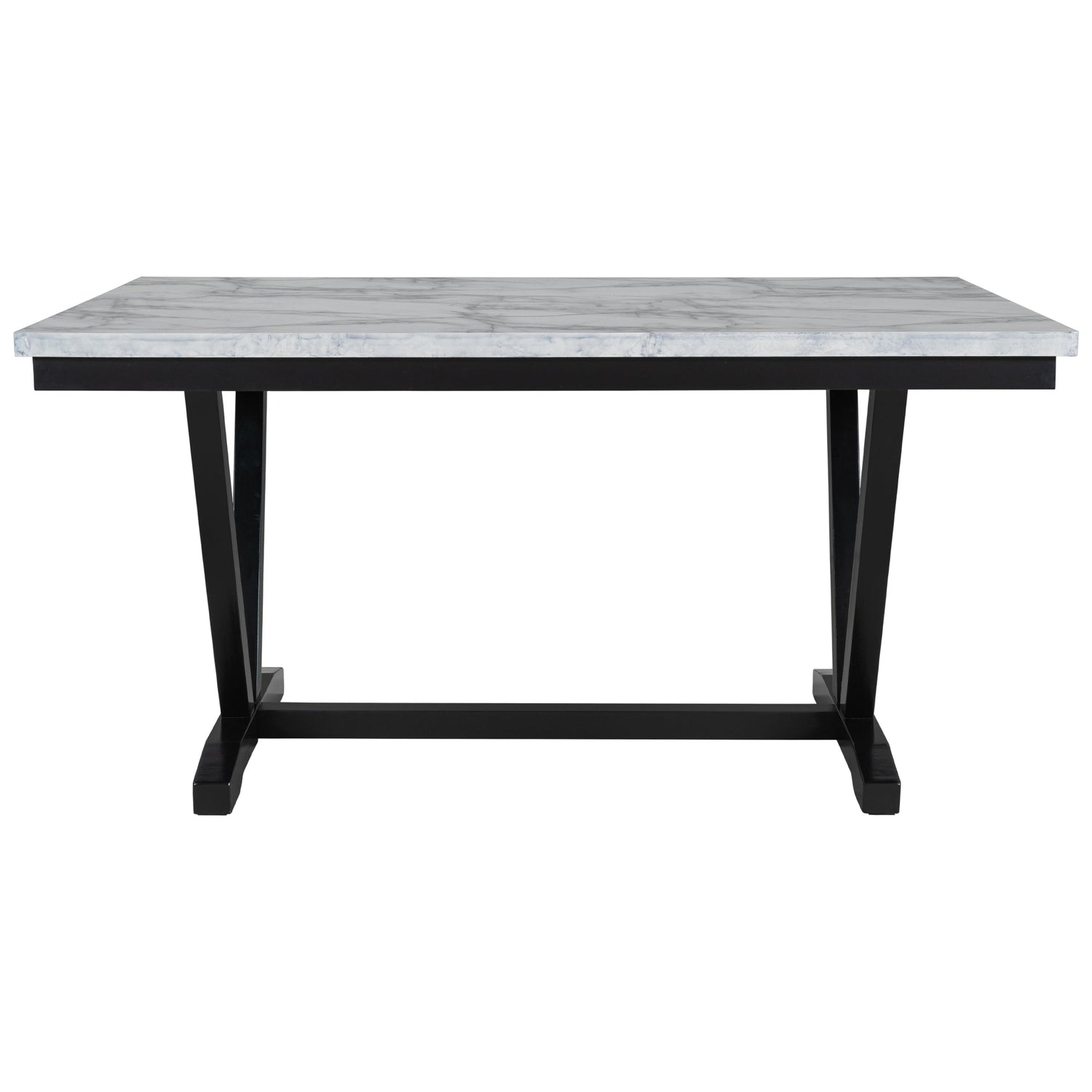 TREXM Modern Style 6-piece Dining Table with 4 Chairs &amp; 1 Bench (White)