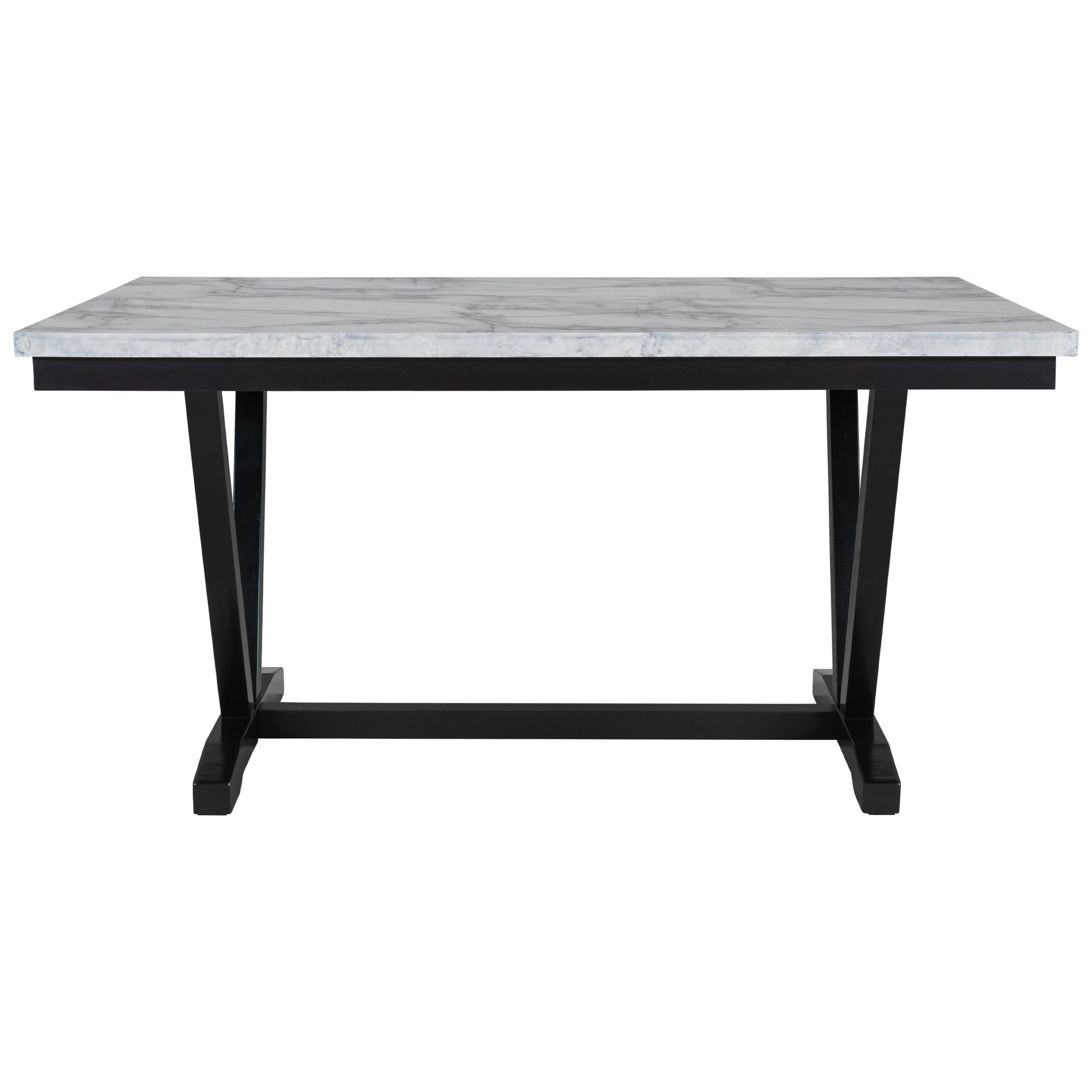 TREXM Modern Style 6-piece Dining Table with 4 Chairs &amp; 1 Bench (White)