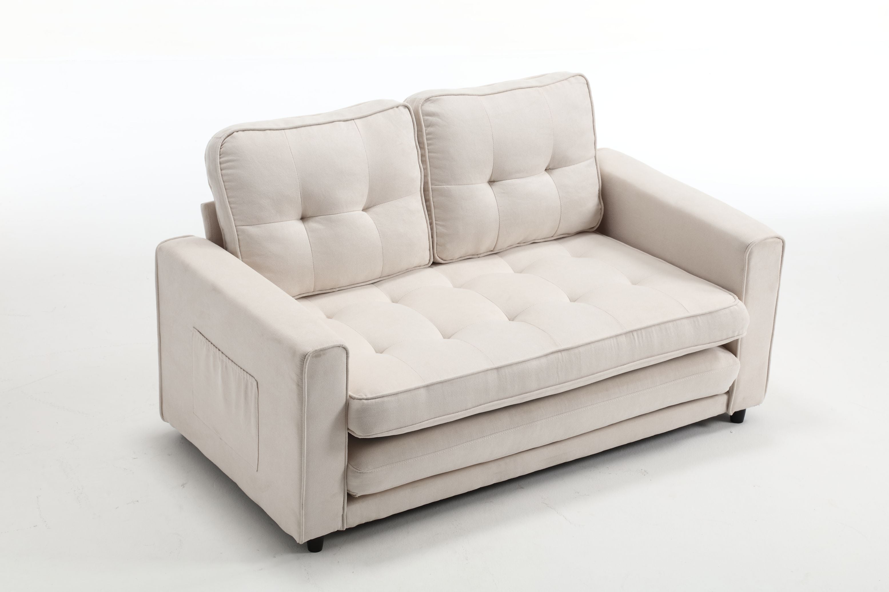3 Fold Sofa Convertible Futon Couch sleeper sofabed Space saving loveseat Dark Gray &amp; Light Gray &amp; Beige