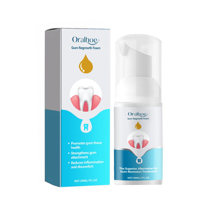 oralhoe Gum Regrowth Foam, Clean Teeth Tartar Care Gums Clean Teeth Anti-Moth Fresh Breath Mousse