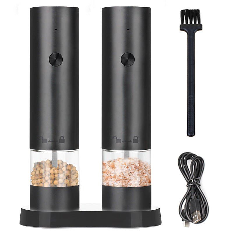 USB Charging Electric Pepper &amp; Sea Salt Grinder with Base and Double Support for Easy Charging and Use