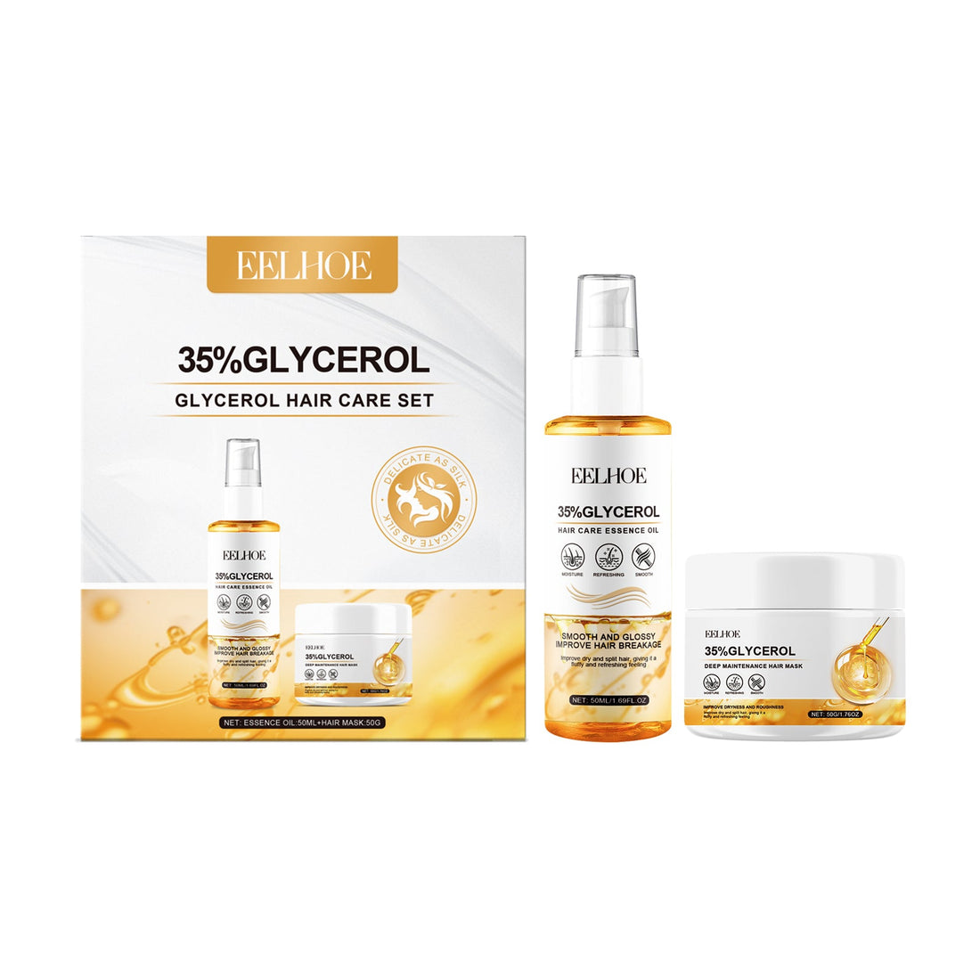 Glycerin Nourishing Hair Care Set Repair Dry Hair And Hair Care Moisturizing Set