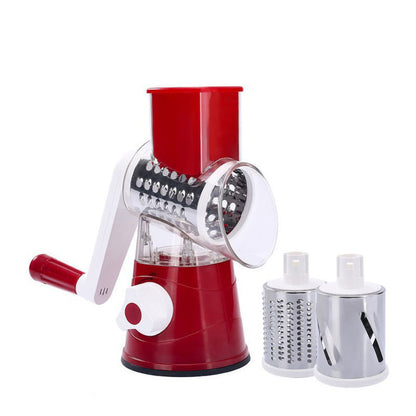 5-in-1 Cheese Grater: Gourmet, Rotary with Hand Crank, 10 Blades (3 Blades-C), for Cheese &amp; Vegetable Slicing.