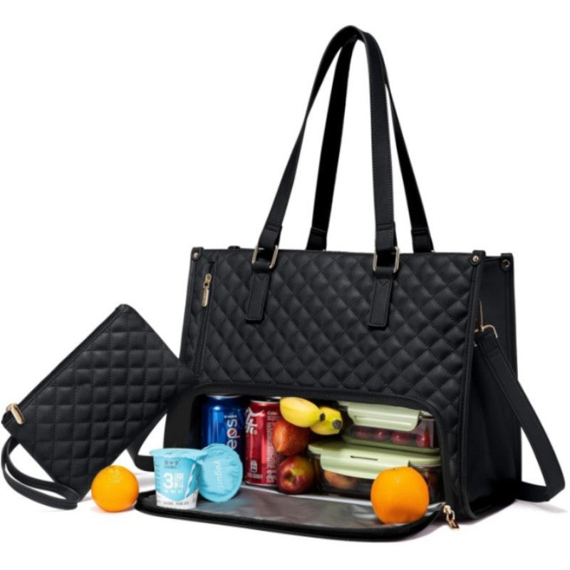2-in-1 Travel Tote: Laptop &amp; Insulated Lunch Bag. Ideal for Business, Work, Nursing, Office, College, Casual Use