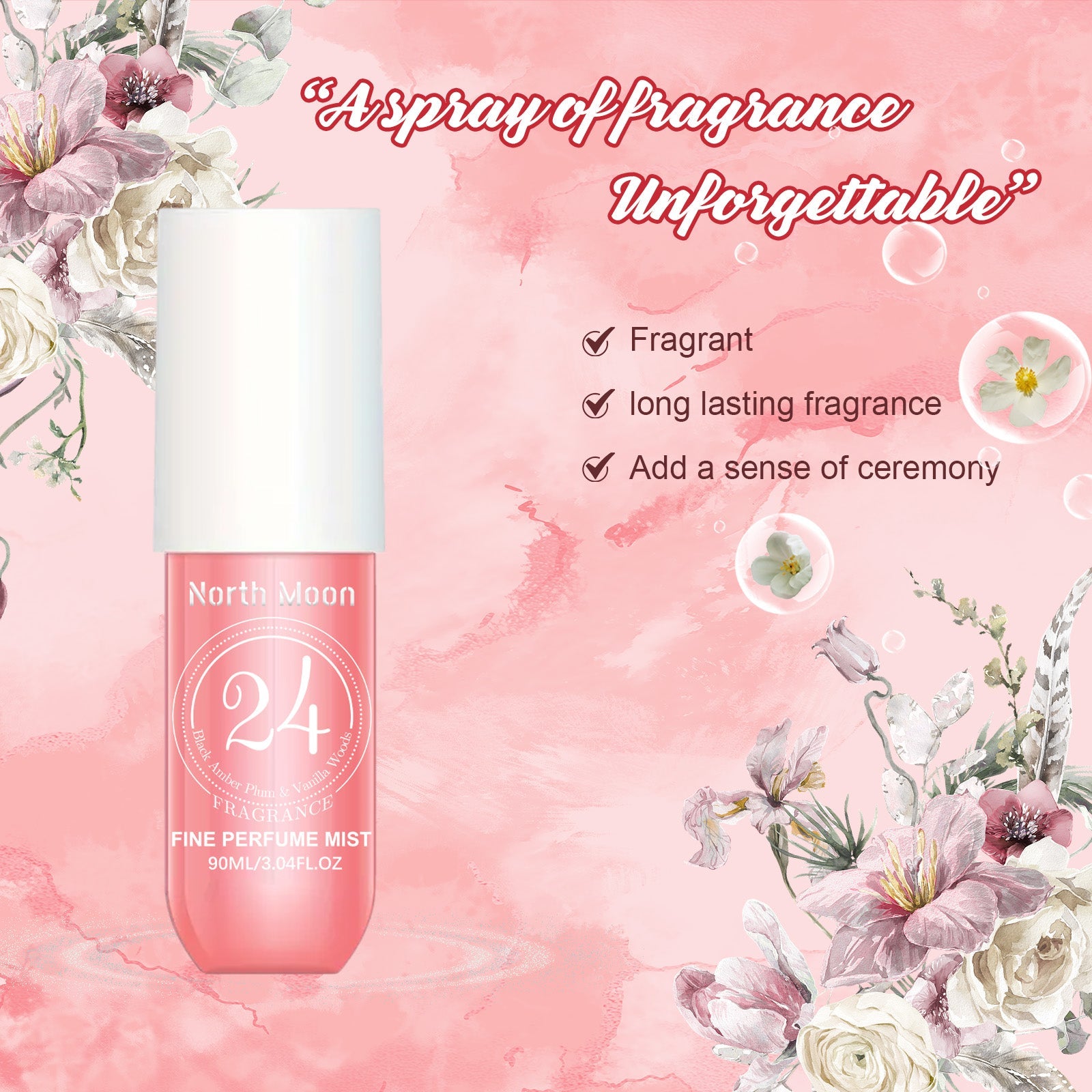 Perfume Spray Fresh Lasting Fragrance Non-Pungent Women&