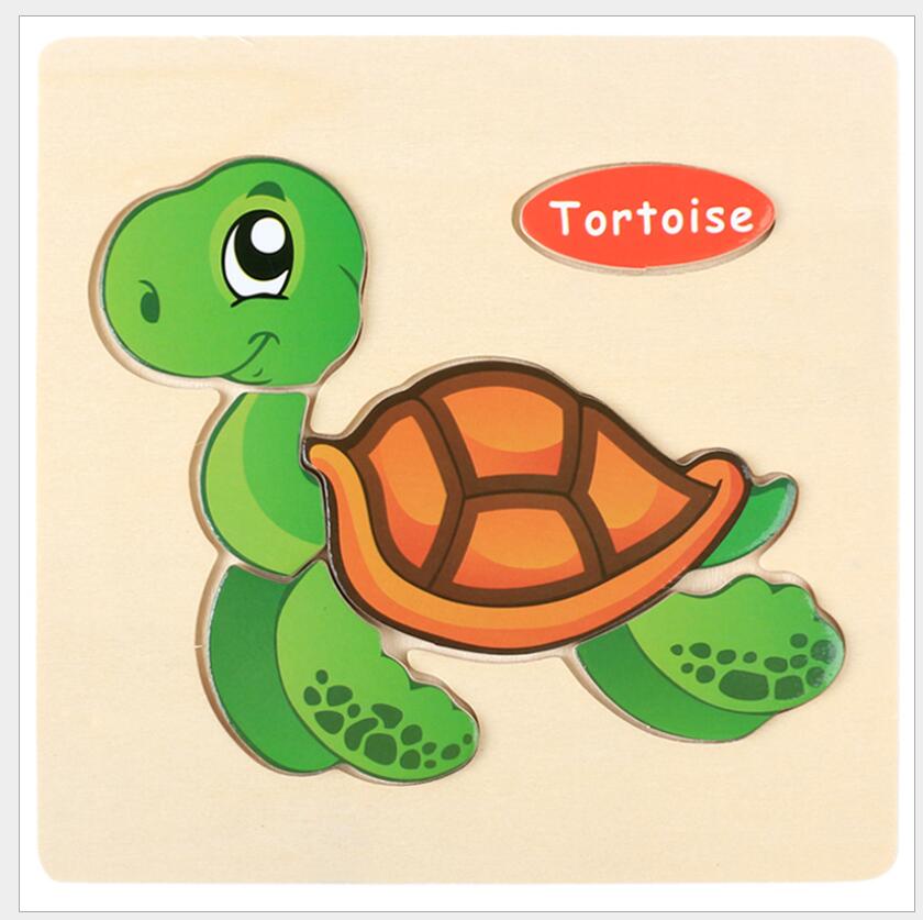 3D Puzzle Wooden Toys For Children Cartoon Animal Vehicle Wood Jigsaw Kids Baby Early Educational Learning Toy 