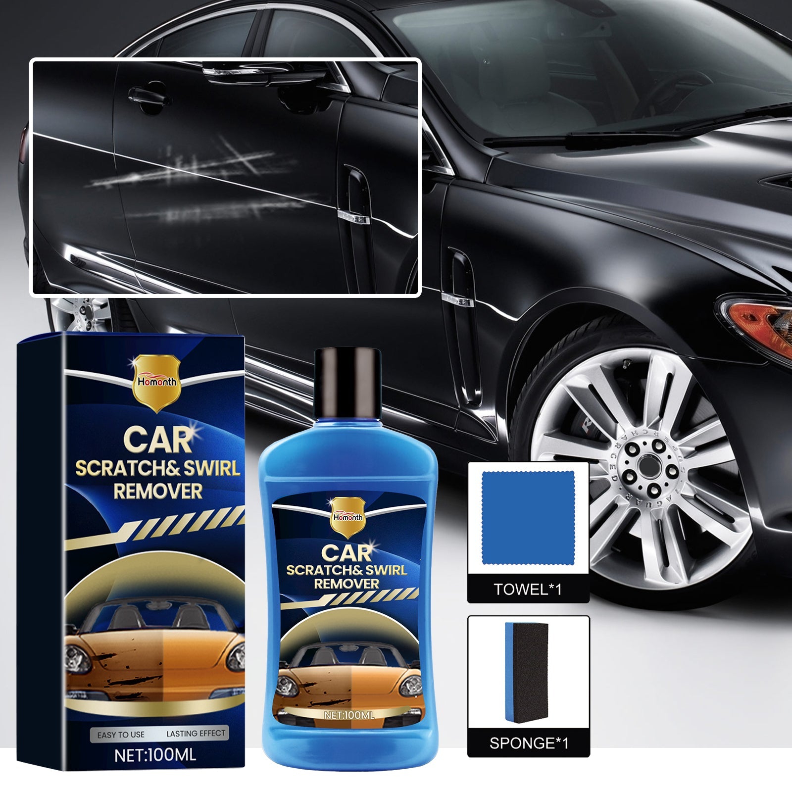 Car Scratch &amp; Swirl Remover, Car Paint Scratches Scratches Repair Cleaning And Polishing Refurbishment Maintenance Kit
