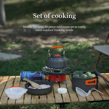 1-3 Person Camping Cookware Set: Light, Portable Pot &amp; Pan in Carrying Bag, Ideal for Outdoor Trips
