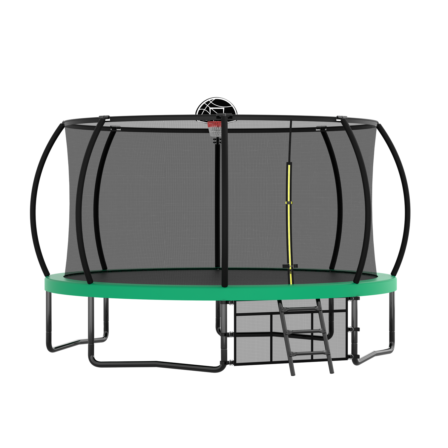 12FT Recreational Kids Trampoline with Safety Enclosure Net &amp; Ladder, Outdoor Recreational Trampolines
