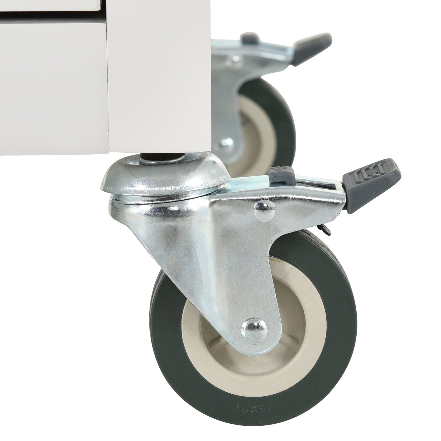 Kitchen Island Cart with Solid Wood Top and Locking Wheels 54.3 Inch Width  (White)