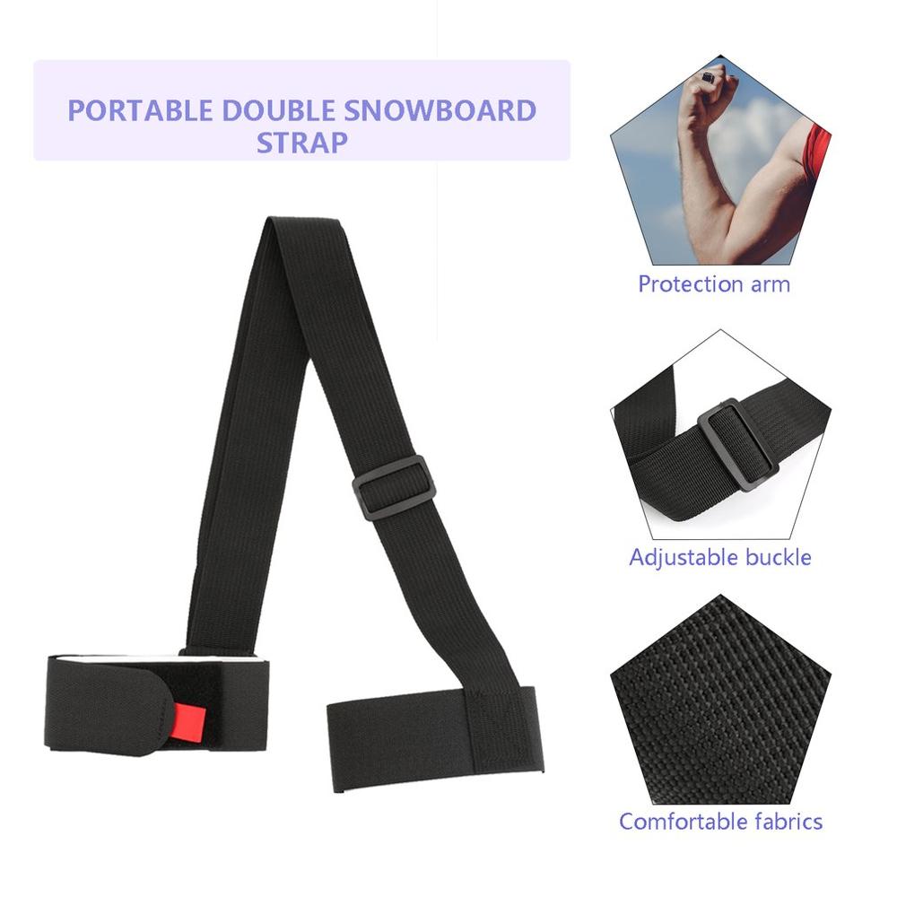 Adjustable Nylon Skiing Bags Pole Shoulder Hand Carrier Lash Handle Straps Porter Skiing Hook Loop Protecting For Ski Snowboard