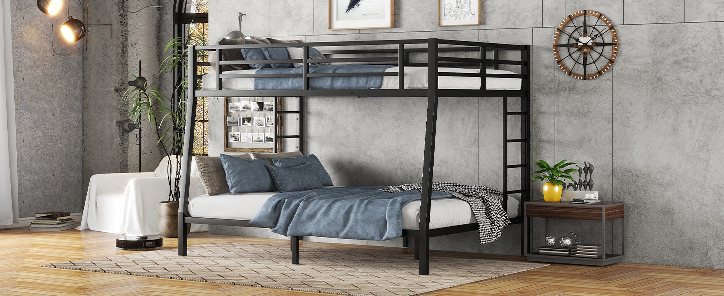Metal Full XL over Queen Bunk Bed for Teens and Adults,Space-Saving/Noise Reduced/No Box Spring Needed