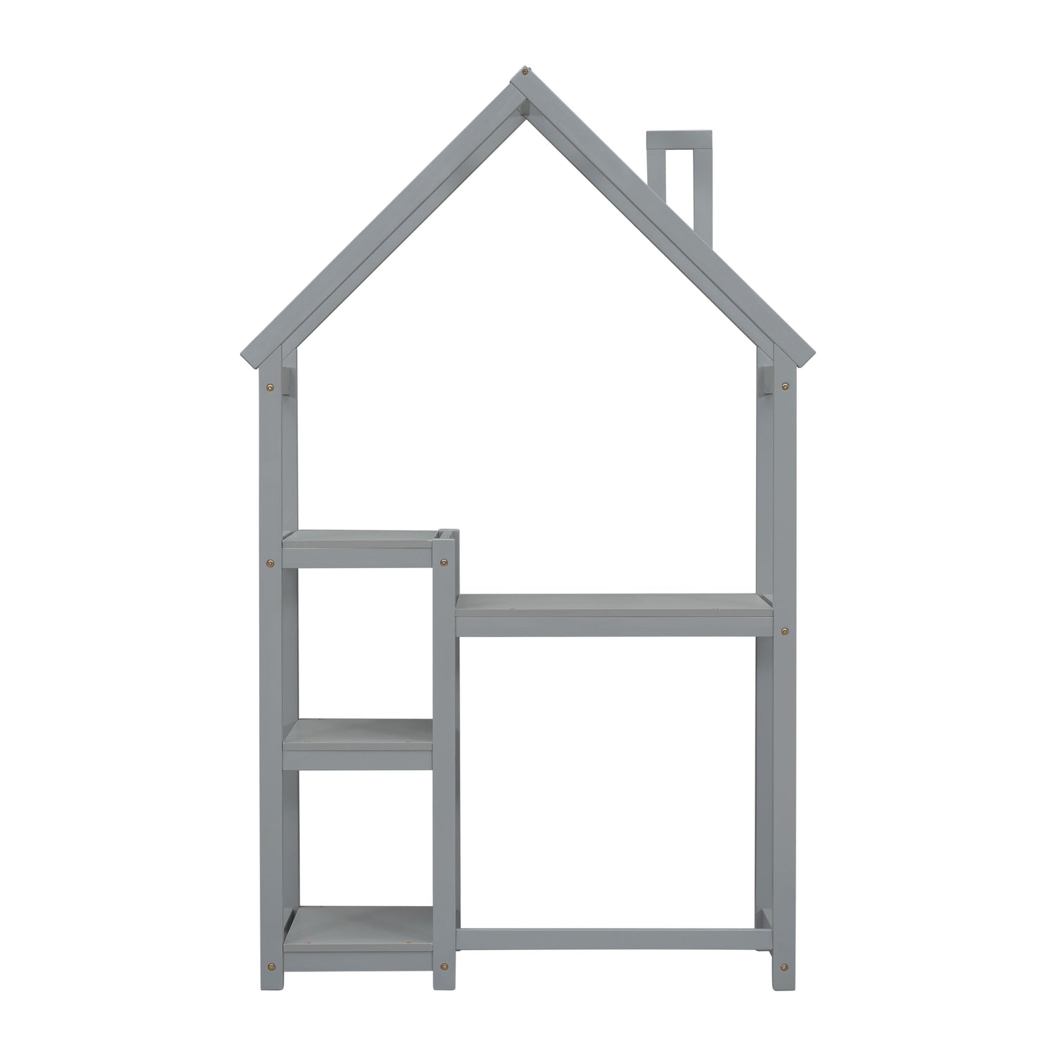 House-shaped Wooden writing Desk,Kids study Table,Bookshelf &amp; Toy Storage,Grey