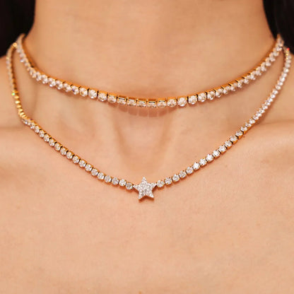 Pendant inlaid with zircon pendant necklace women&