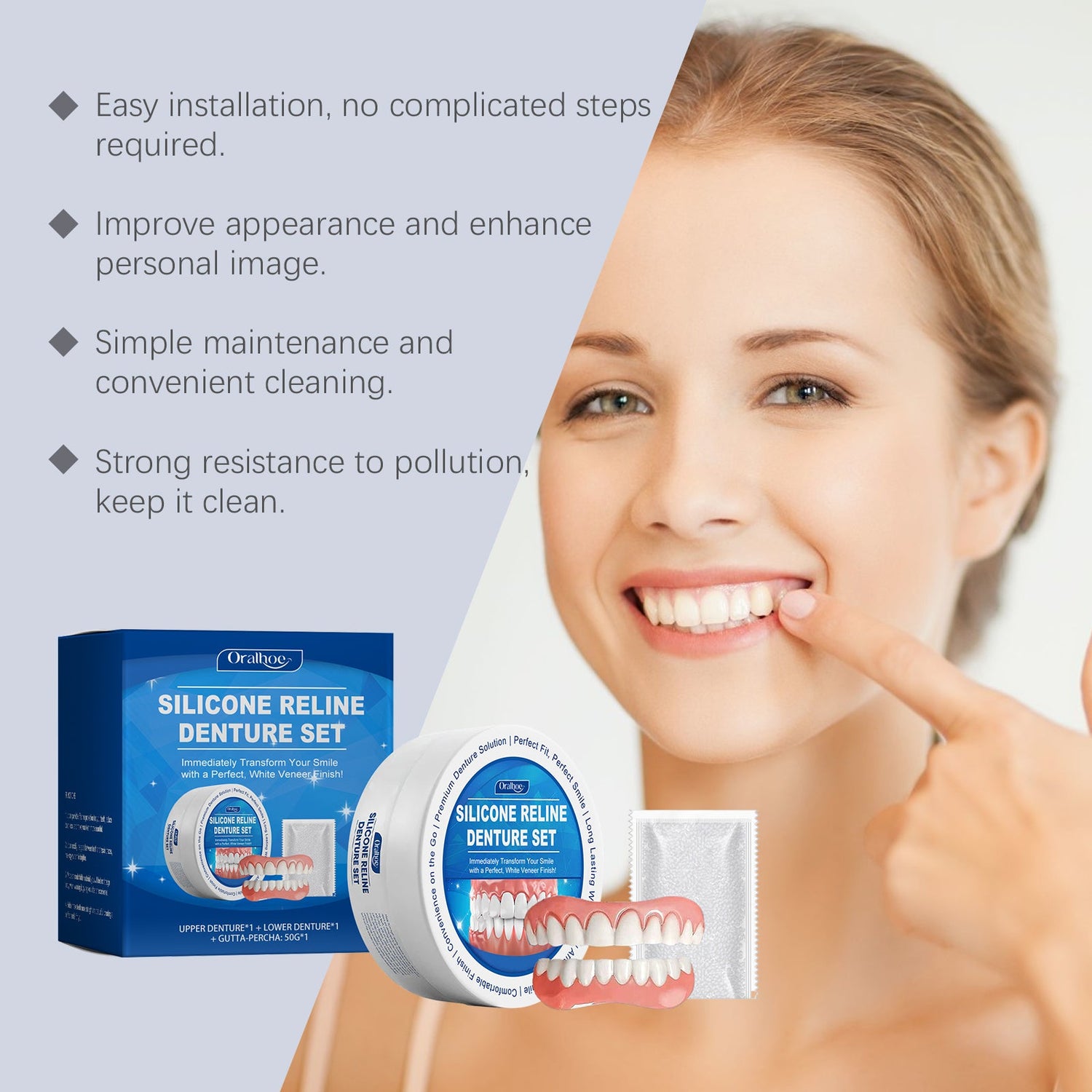 Denture Set Enhances Smile Appearance And Comfort Material Complete Denture Set