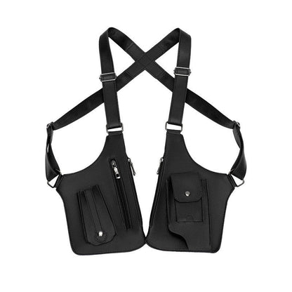 A medieval - style leather harness bag that is an anti - theft wallet, phone pouch, and suitable for men&