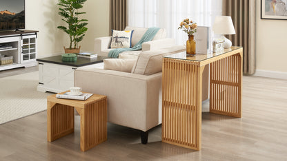 Pine Dining Bench and Table, Indoor Wood Bench for Entryway,Living Room,Kitchen and Bench Set (Nature, Bench &amp; Table) Small
