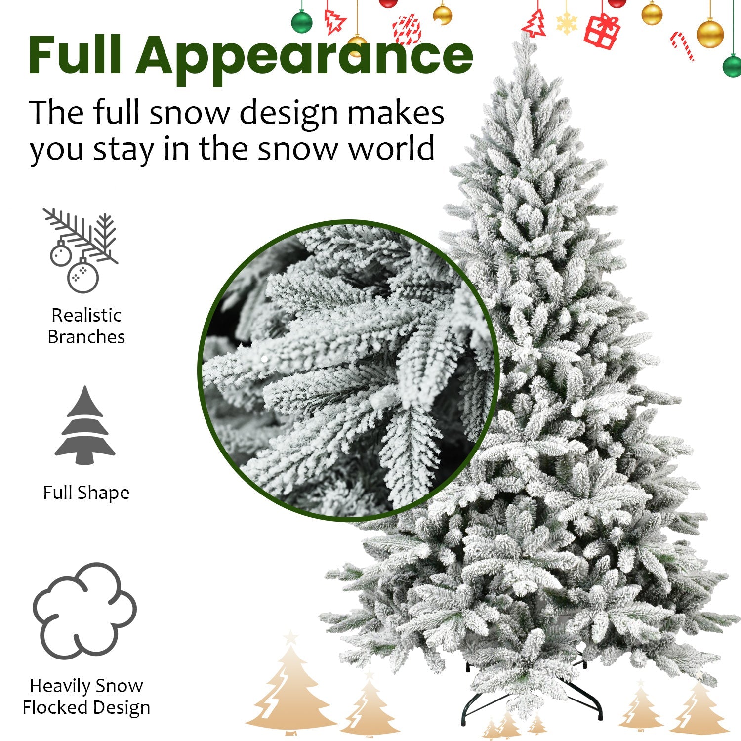 7FT PE&amp;PVC Flocked Christmas tree