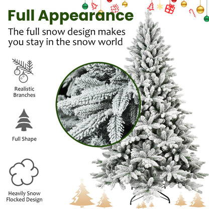7FT PE&amp;PVC Flocked Christmas tree
