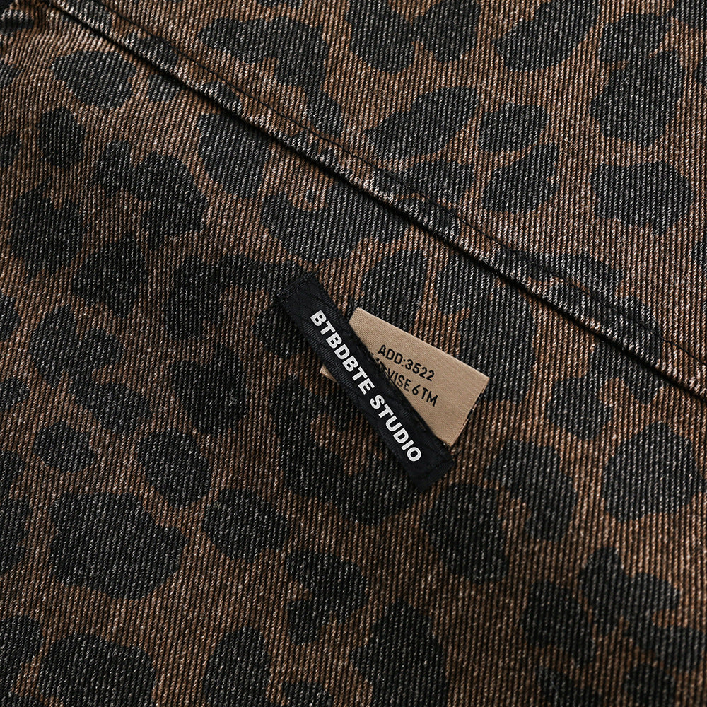Leopard Print Denim Jacket   Style Men&