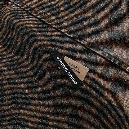 Leopard Print Denim Jacket   Style Men&